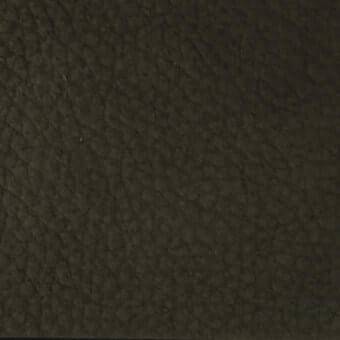 Leather rug, dark brown, dense textured surface with irregular bumps; Rugiano “nature” collection model np2236 for indoor spaces.